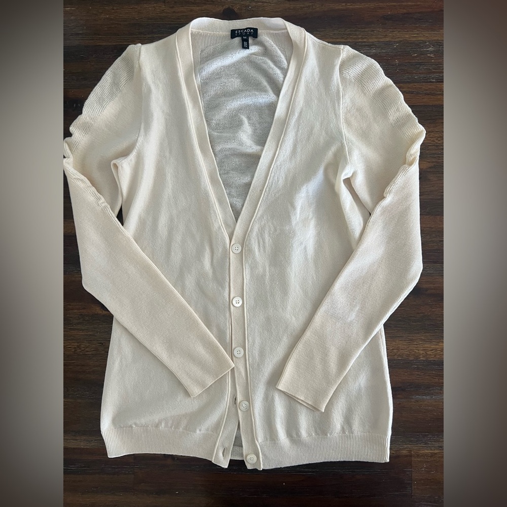 Escada Sport Cream Button-Up Cardigan